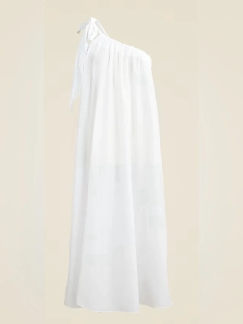 J. Crew NWOT White One-Shoulder Beach Dress in Cotton Voile - Picture 2 of 7